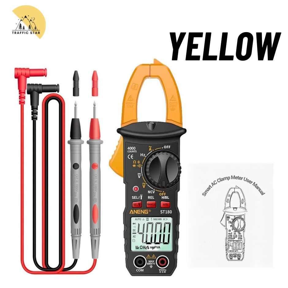 Aneng ST180 4000 Counts Digital Clamp Meter, Multimeter Ammeter Car Voltage Tester Amp Hz with Capacitance NCV OHM Tool