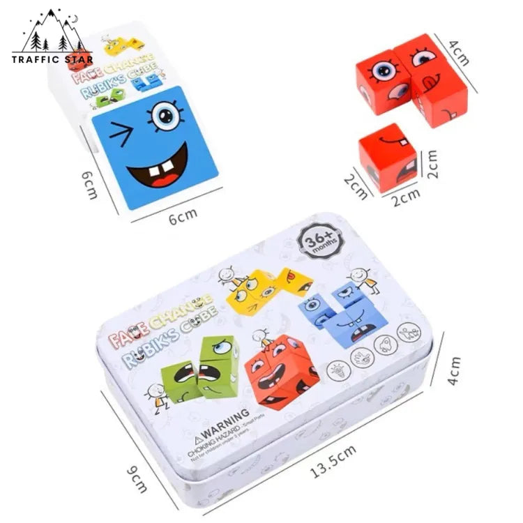 64 mood changing dice games Rubik's cube Educational Wodden Game ( ဘယ်သူအမြန်ဆုံးနဲ့အမှန်ဆုံး လဲ )