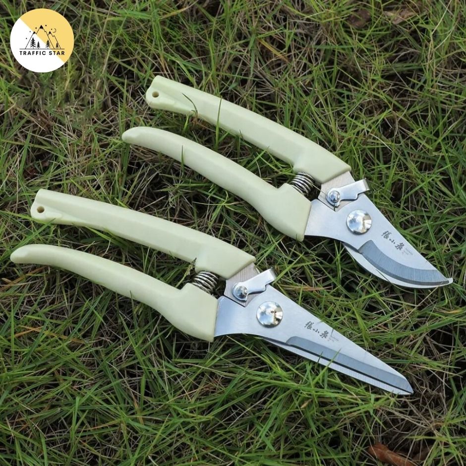 Stainless Steel Cutter, Multi-functional Garden Cutter with Curved and Straight Blades