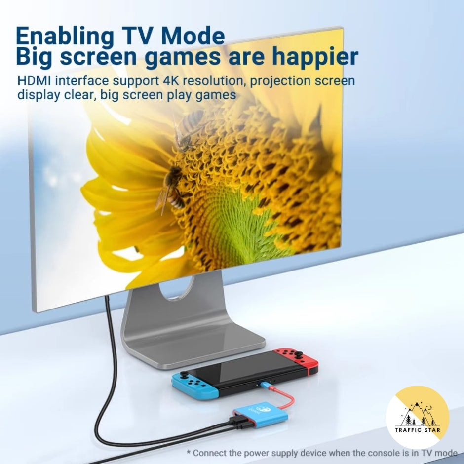 Portable TYPE-C Hub for Nintendo Switch with HDMI and USB 3.0, perfect for travel and gaming