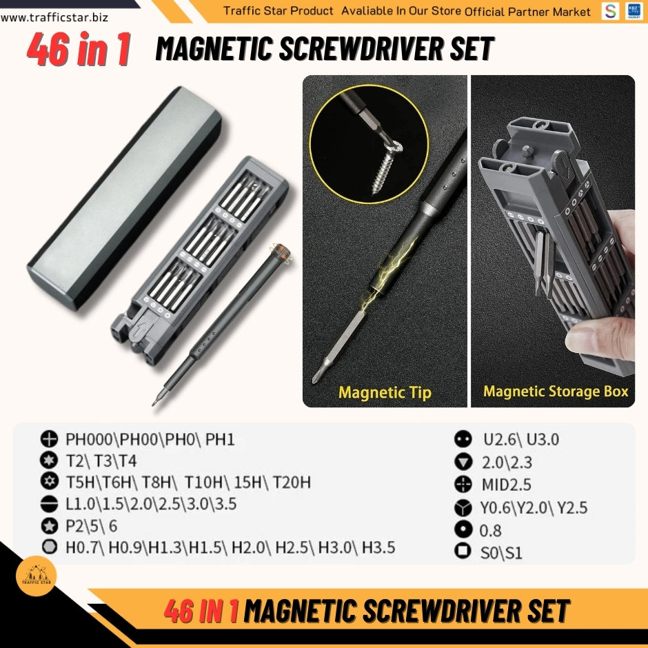 46in1 Precision Magnetic Screwdriver Set