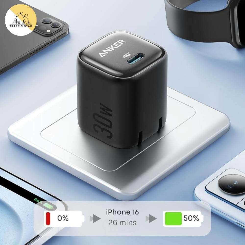 Anker Zolo Charger Type C PIQ 3.0 Foldable PPS Fast Charger (30W)