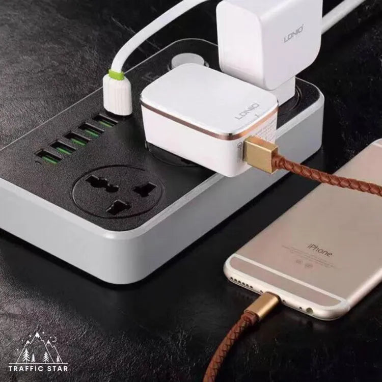 LDNIO SC3604 Multi-Purpose Power Strip, 3 Outlets 6 USB Ports