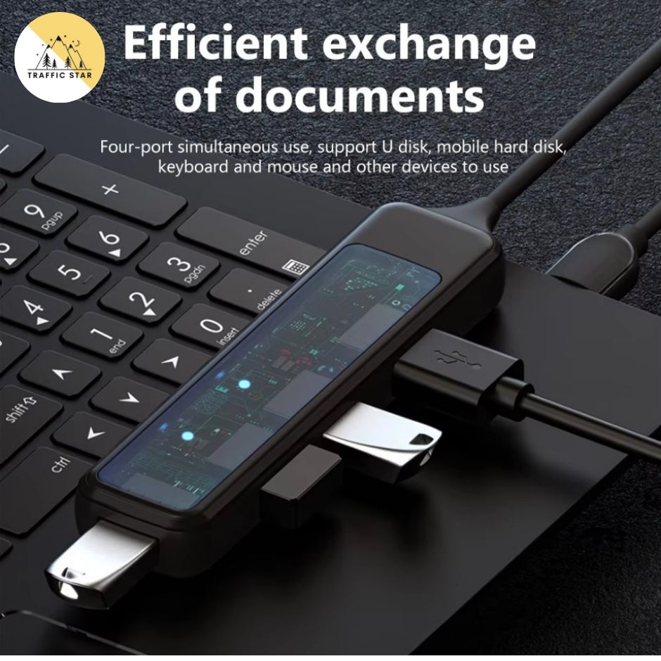 4 Port USB Hub Multi USB 3.0/2.0 Computer Splitter for Phone and Laptop Computer Accessories
