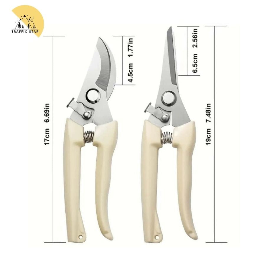 Stainless Steel Cutter, Multi-functional Garden Cutter with Curved and Straight Blades