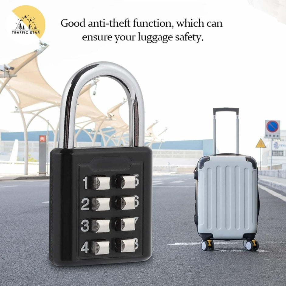8 Digit Password Combination Luggage Zinc Alloy Suitcase Code Smart Lock Code Padlock Anti-theft Lock
