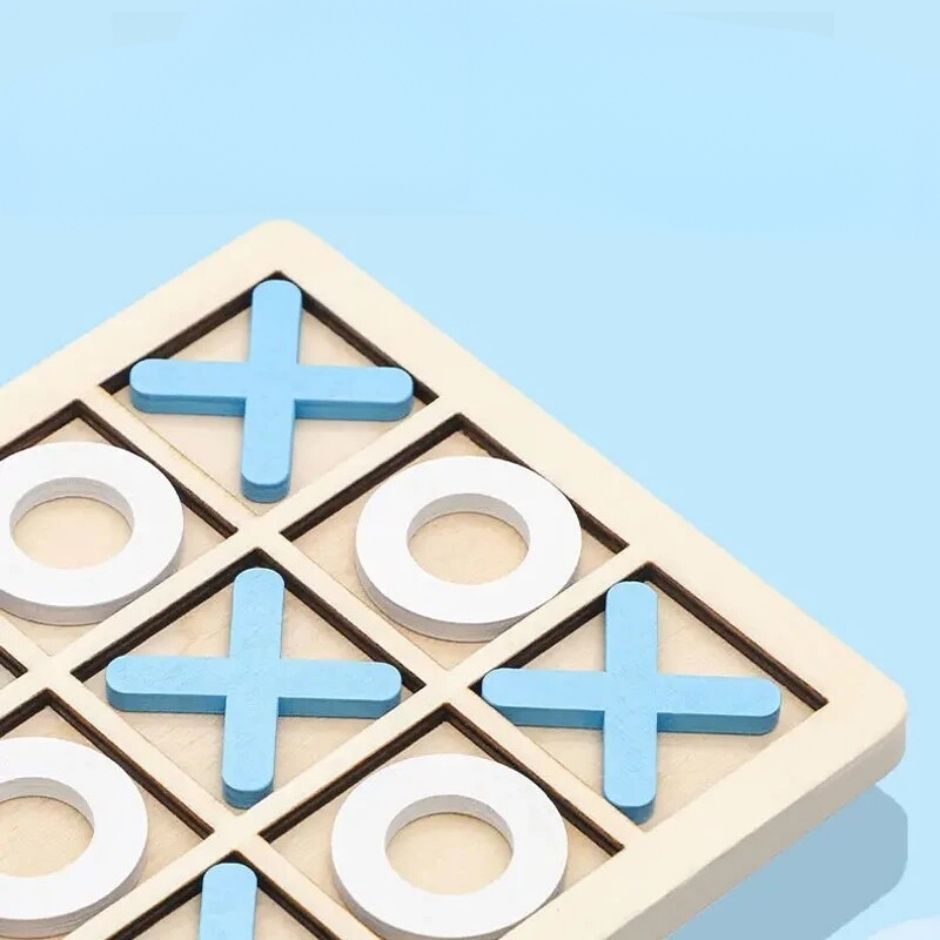 Classic Wooden Tic-Tac-toe Board Game