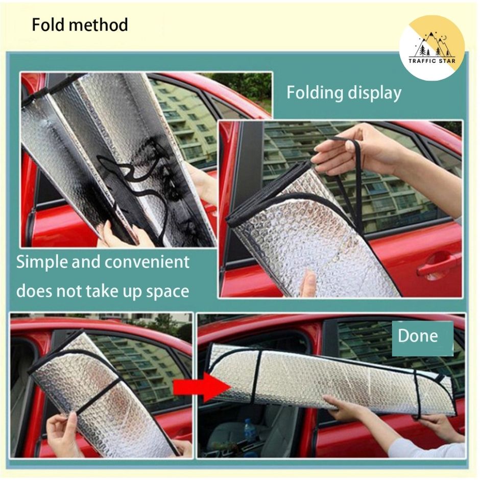 Silver Aluminum Foil Sunscreen Car Heat Insulation 130 x 60 cm