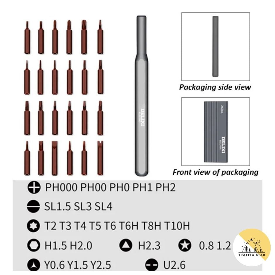 Delixi 26-in-1 Screwdriver Set, Multifunctional Maintenance Tools