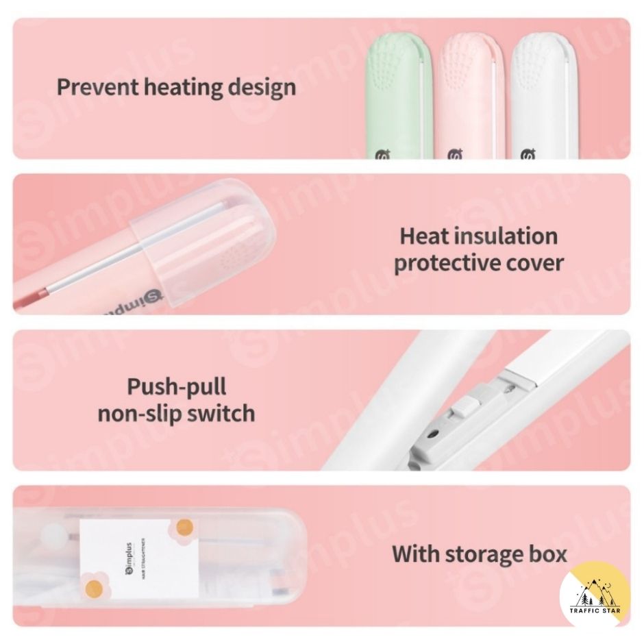 Simplus Mini hair Straightener Easy Carry 17cm