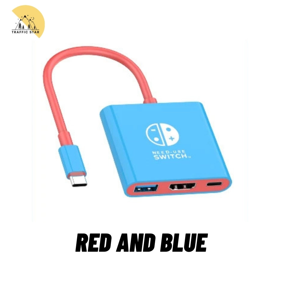 Portable TYPE-C Hub for Nintendo Switch with HDMI and USB 3.0, perfect for travel and gaming