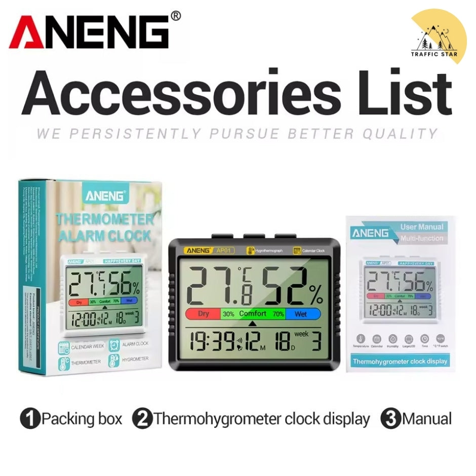 ANENG AP01 Hygrometer Thermometer Digital Air Temperature Humidity Monitor Meter