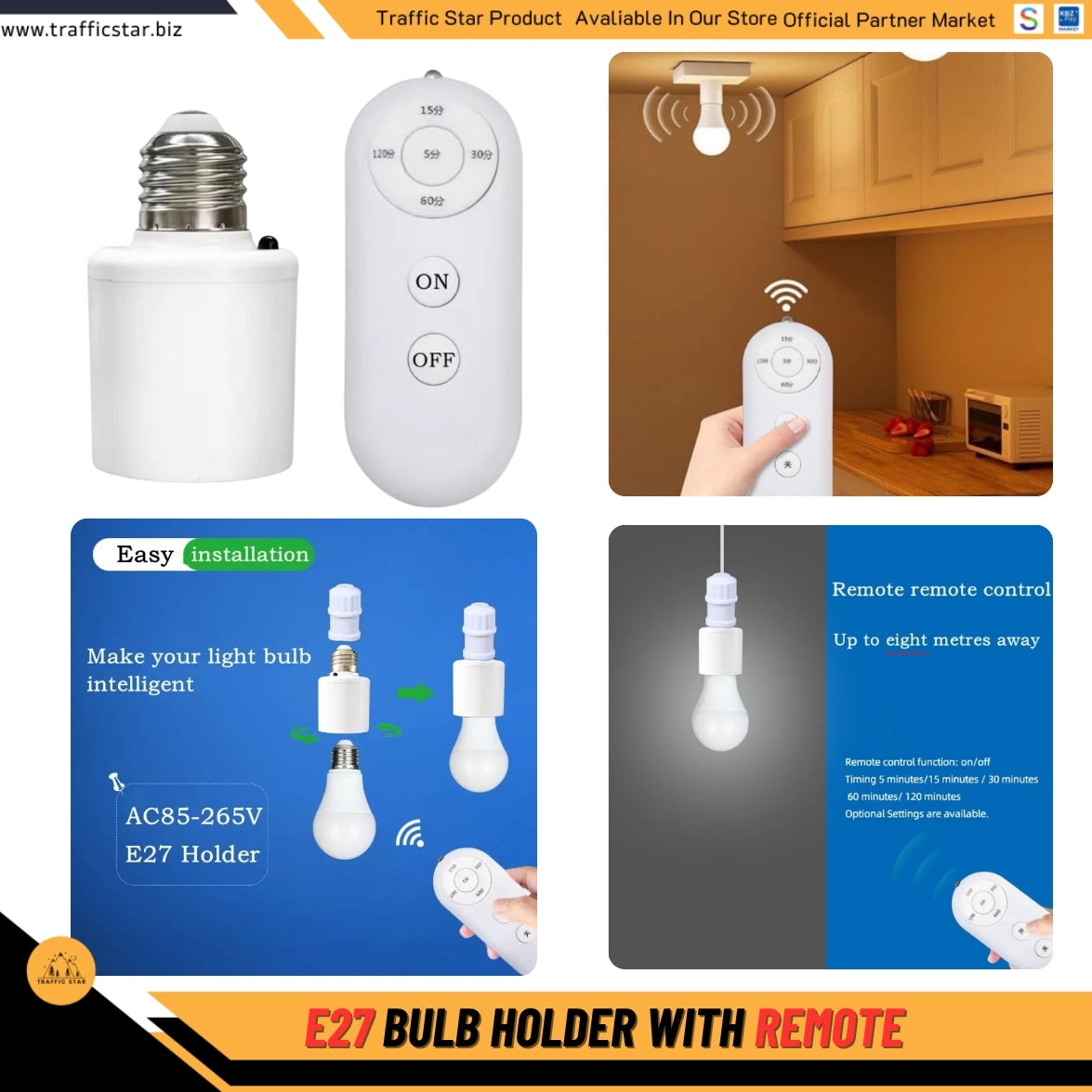 60W E27 Wireless Remote Control Smart Timer Switch 110V 220V Multi-switch Lamp Light