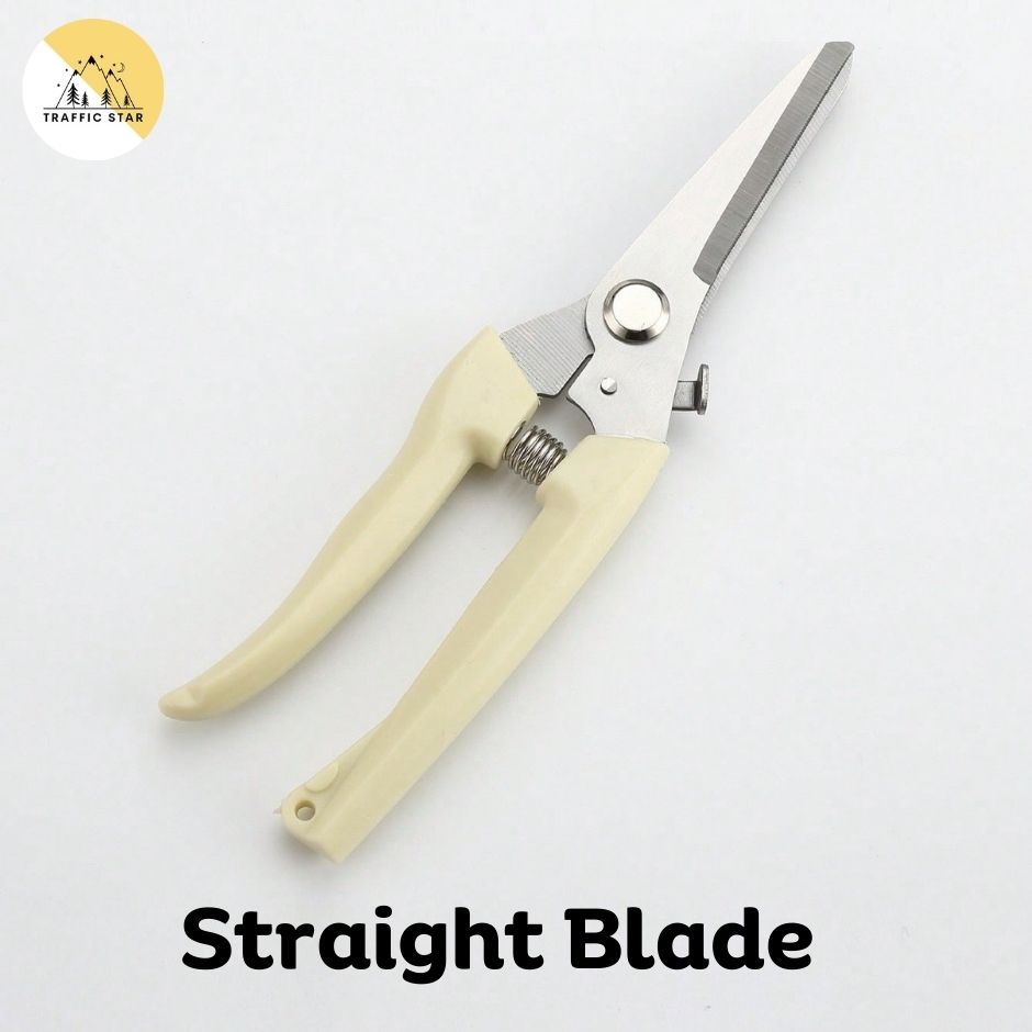 Stainless Steel Cutter, Multi-functional Garden Cutter with Curved and Straight Blades