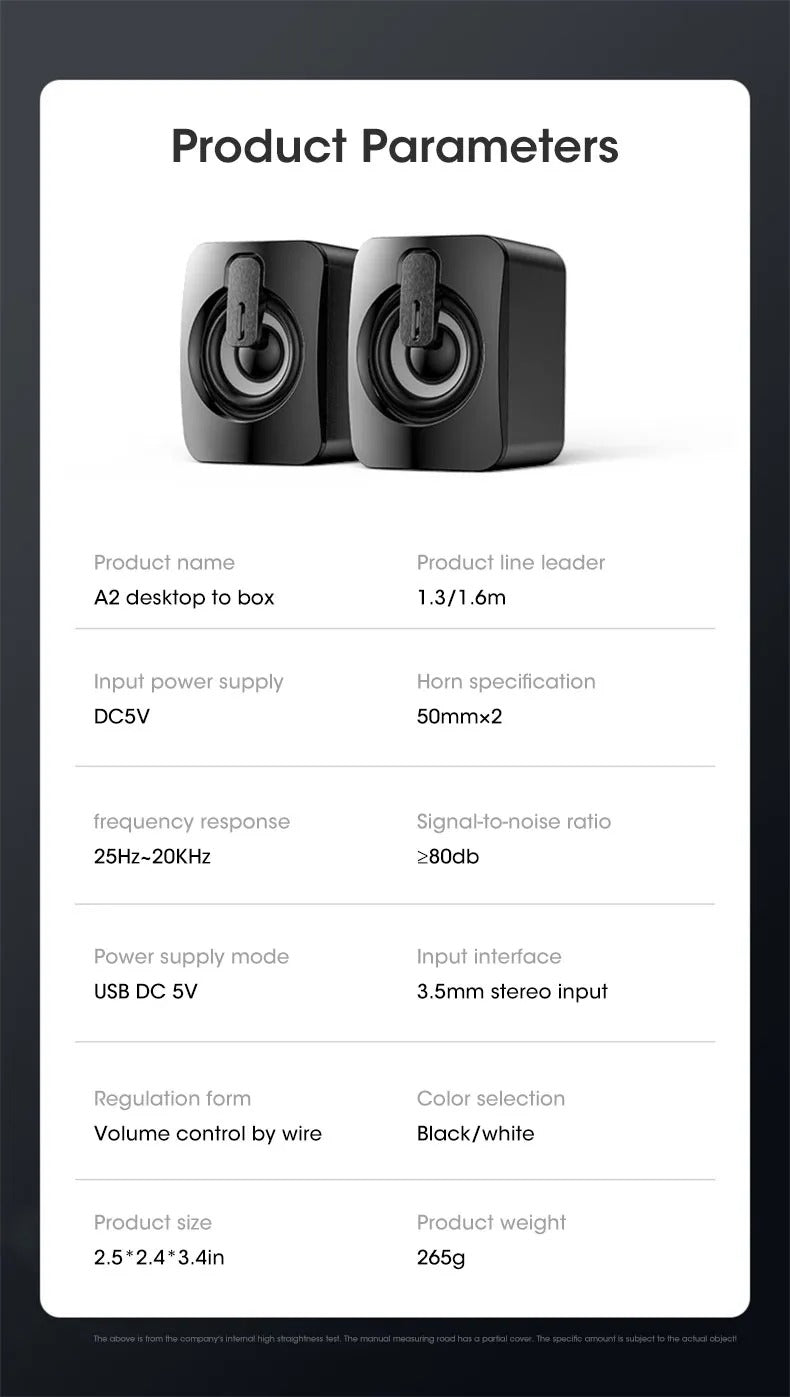 Niye Speakers Notebook speakers, clear sound and strong bass, fashion trend, USB direct power supply, easy to connect