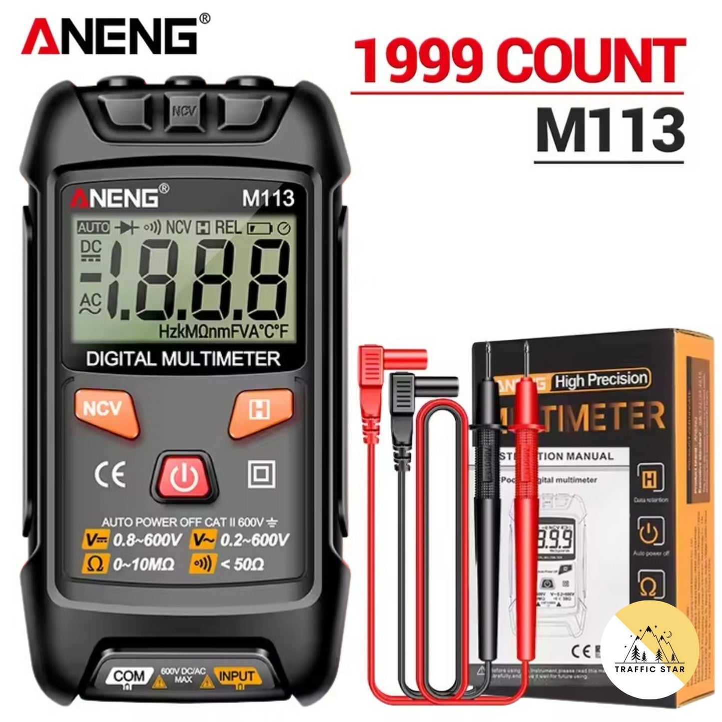 ANENG M113 Mini Portable Multimetro Tester 1999 Counts Mmultimetro Digital Multitester Auto Range Multimeter Tool