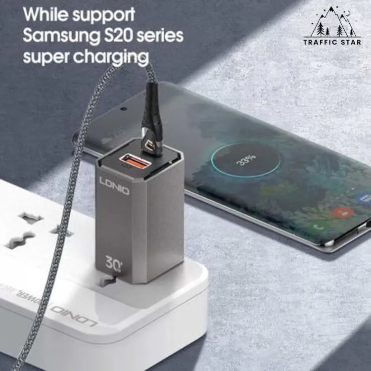 LDNIO Home Charger 30W Charger QC3.0 2 USB-C + 1 USB-A USB-C PD 30W Fast Charging