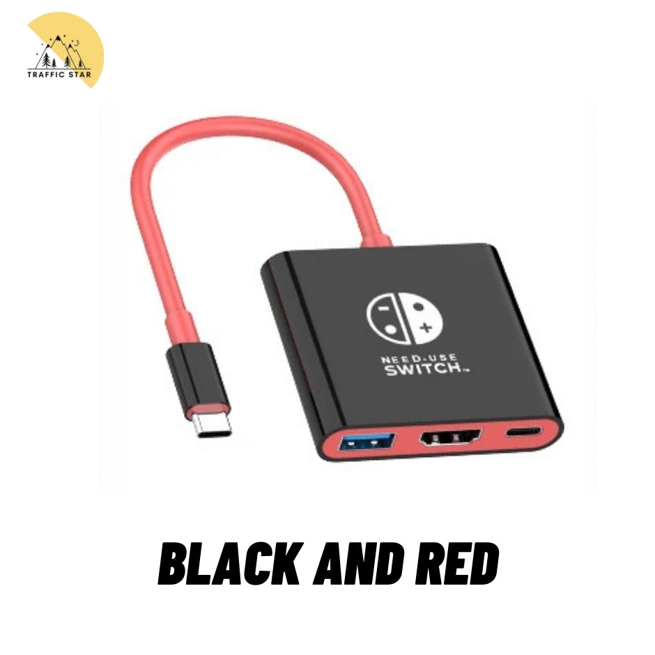 Portable TYPE-C Hub for Nintendo Switch with HDMI and USB 3.0, perfect for travel and gaming