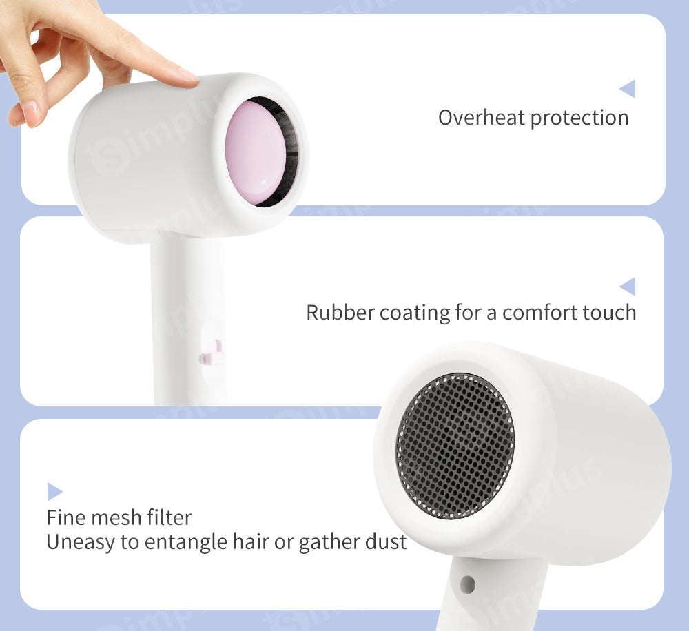 Simplus Hair Dryer Portable Quick Drying 2 Speed Hair Styling Tool