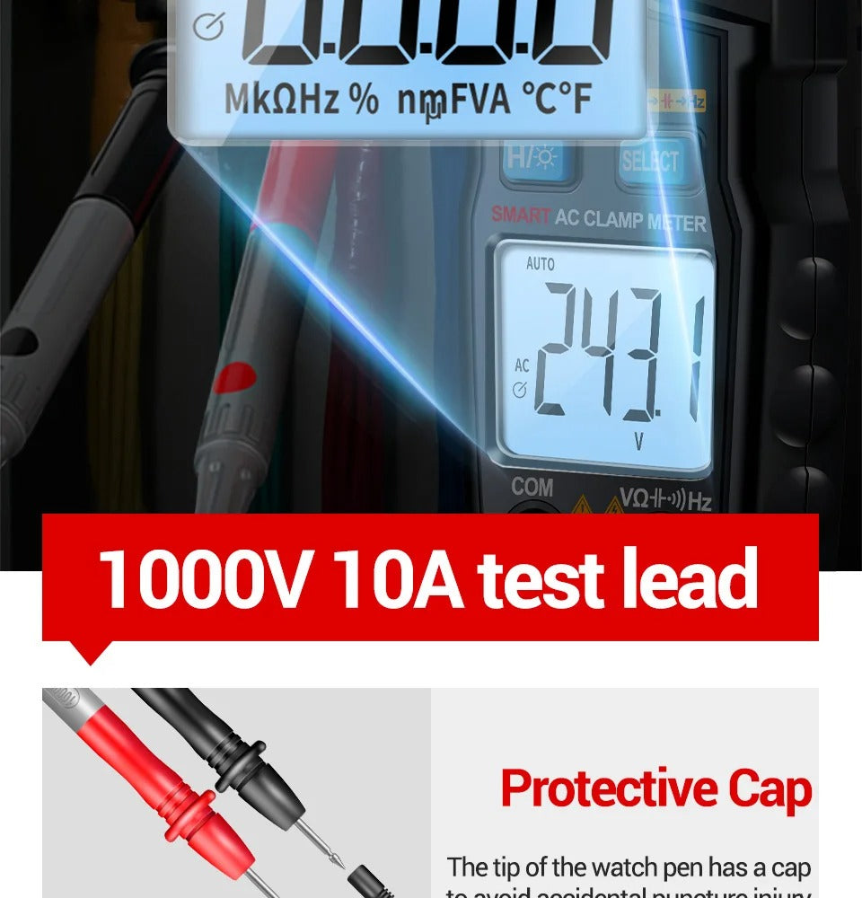 ANENG ST183 Digital Multimeter AC Current 6000 Counts True RMS DC/AC Voltage Tester Hz Capacitance NCV Ohm Test