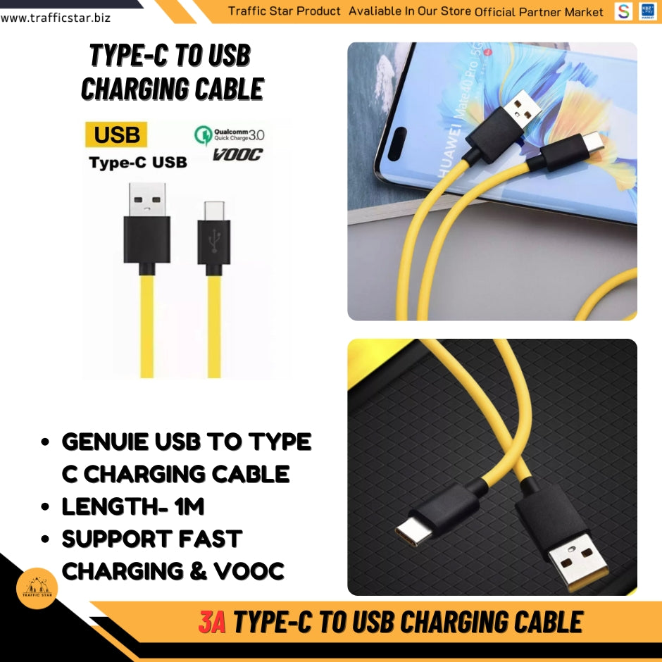 Genuine 3A USB C charging cable, TYPE-C connector, Fast Charge Cable