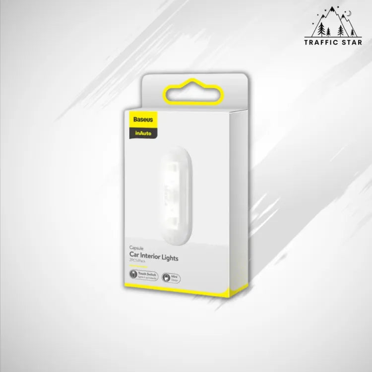 Baseus 2pcs Car Interior Light Magnetic Mini Reading Lamp Auto Touch Night Light Car Roof Ceiling Lamp Car Lighting Accessories