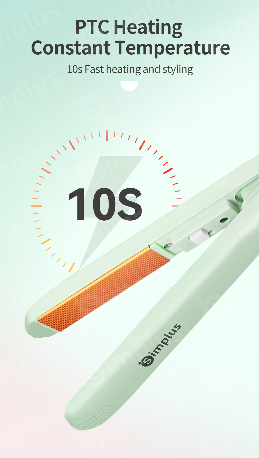 Simplus Mini hair Straightener Easy Carry 17cm