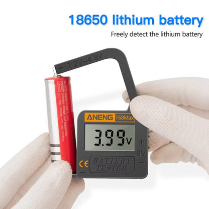 Aneng 168Max Digital Lithium Battery Tester, Battery Voltage Tester Check Battery Capacity Universal Testing Tool