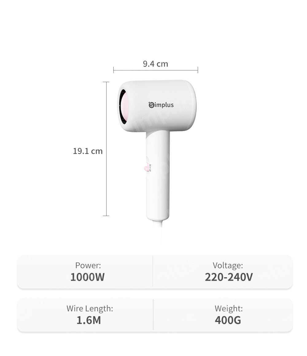 Simplus Hair Dryer Portable Quick Drying 2 Speed Hair Styling Tool
