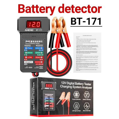 Battery Tester Monitor BT-171 Status Indicator Internal Resistance Capacity 12V Car Detector