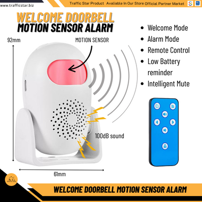 Wireless Entry Doorbell Welcome Motion Sensor Detector Gate Chime Alert Security