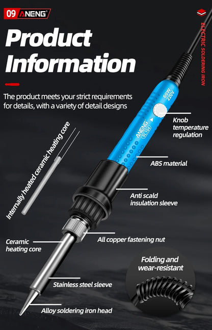 Aneng Electric Soldering Iron SL104 110V/220V, Adjustable Temperature Welding Pen