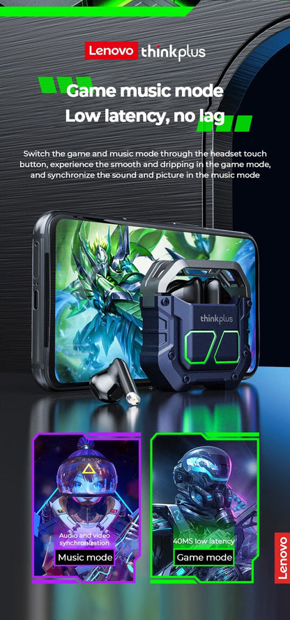 Lenovo Thinkplus XT81 TWS Gamer Waterproof Noise Reduction With Microphone Sports Earbuds