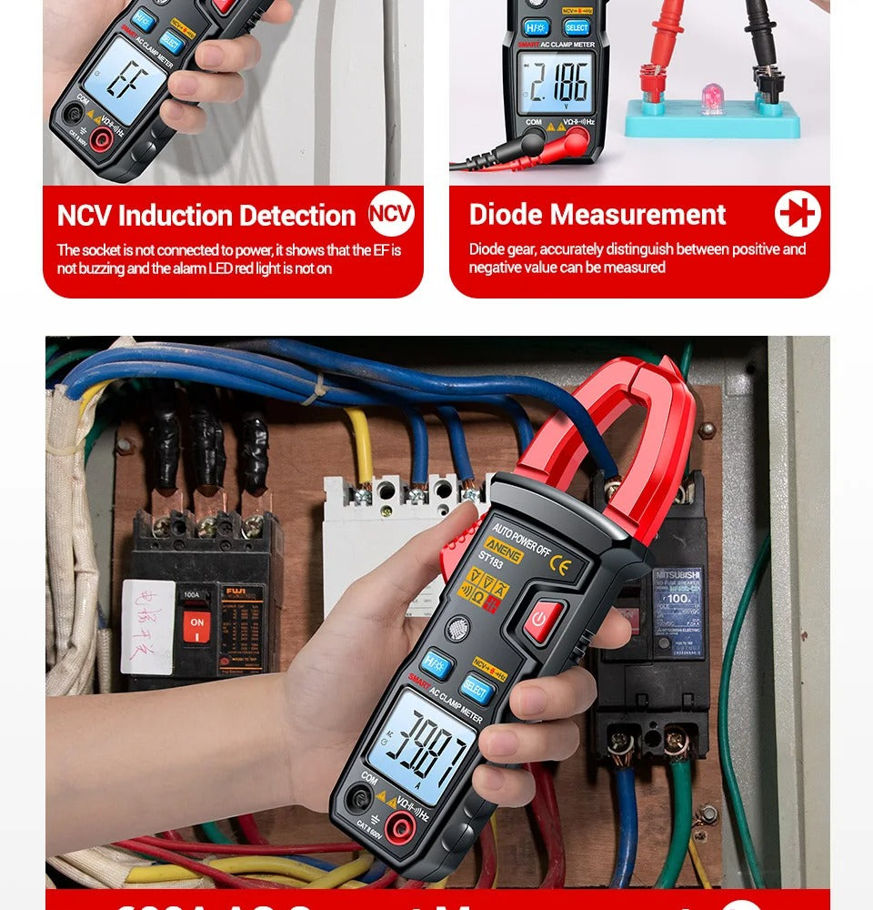 ANENG ST183 Digital Multimeter AC Current 6000 Counts True RMS DC/AC Voltage Tester Hz Capacitance NCV Ohm Test