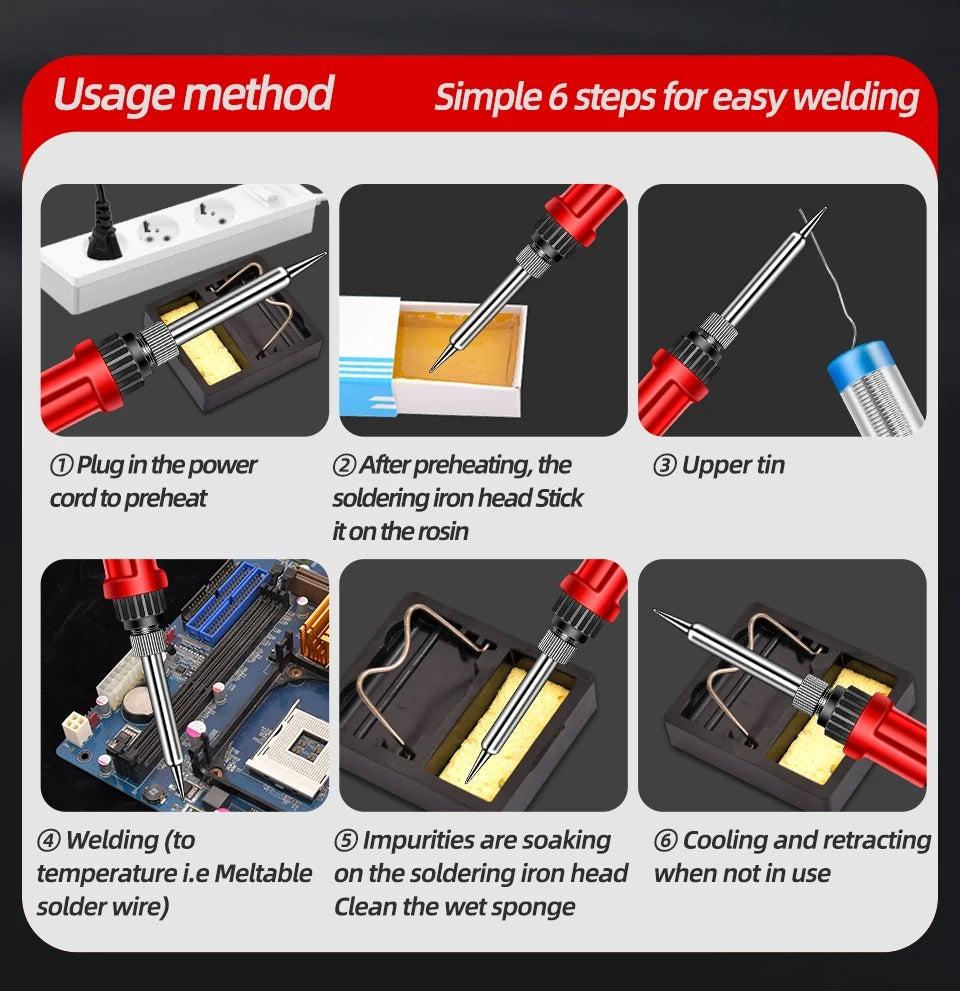 Aneng Electric Soldering Iron SL104 110V/220V, Adjustable Temperature Welding Pen