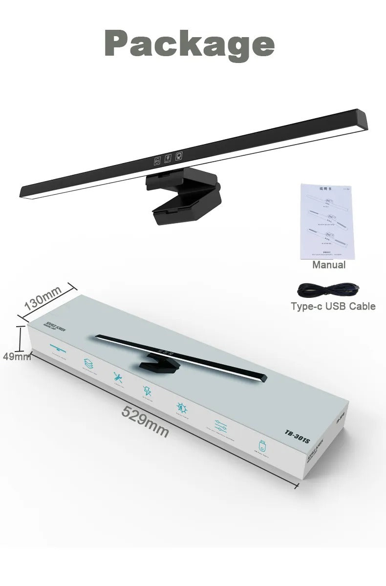 50cm Computer Monitor Light Bar Screen Hanging Lights Stepless Dimming USB Desk Lamp For Study Reading Light Table Monitor Lamp