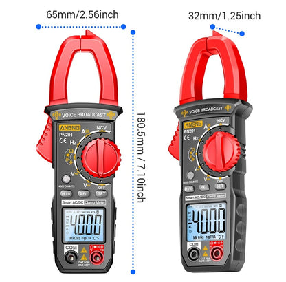 NENG PN201 Digital Clamp Meters Multimeter 4000 Counts DC/AC Current Voltage Tester Multimeter NCV Ohm Capacitance Test Tool