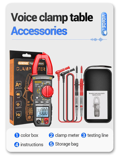 NENG PN201 Digital Clamp Meters Multimeter 4000 Counts DC/AC Current Voltage Tester Multimeter NCV Ohm Capacitance Test Tool