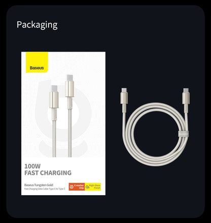 Baseus Tungsten Gold Fast Charging Data Cable 100W