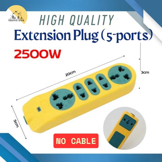 PCL brand Extension plug, 5-socket power plug, no wire, hard to break, durable