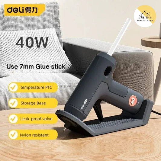Deli Hot Melt Glue Gun Glue Stick High Viscosity Anti Overflow Strong Fast Thermal Melting DIY Manual Glue Gun Household 7mm Gluestick