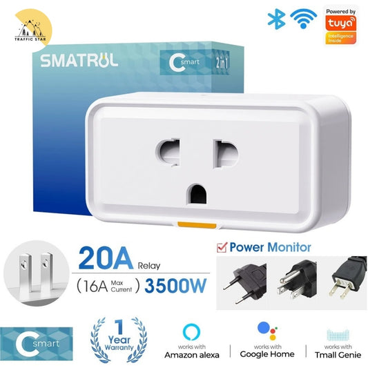 Tuya Wireless WIFI Smart Plug 16A US/VN Socket Timing Power Monitor APP Remote Control Work with SmartLife Alexa GoogleHome