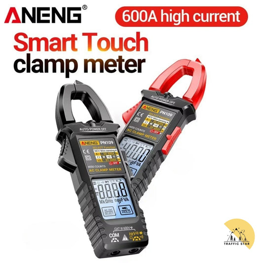 ANENG PN109 Ammeter 4000 Counts 600V AC/DC Voltage Tester 600A Hz Capacitance NCV Ohm Test Tool Smart Clamp Meter Multimeter