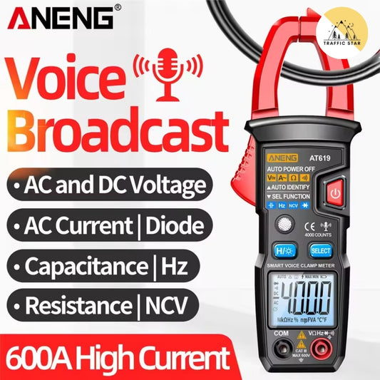 Aneng AT619 AC Voltage Meter, Current Tester Multimeter Ammeter Voltage Meter Car Capacitance Clamp Meter