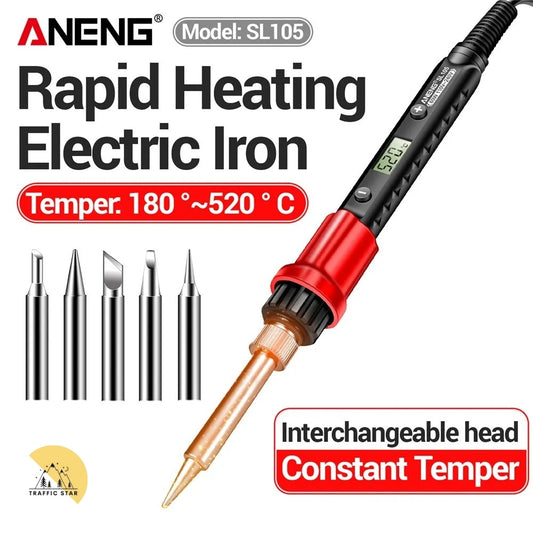 ANENG SL105 Digital Soldering Iron 110V 240V Electric Fast Welding Equipment US/EU Plug SOLDER Iron Heating Repair Tool