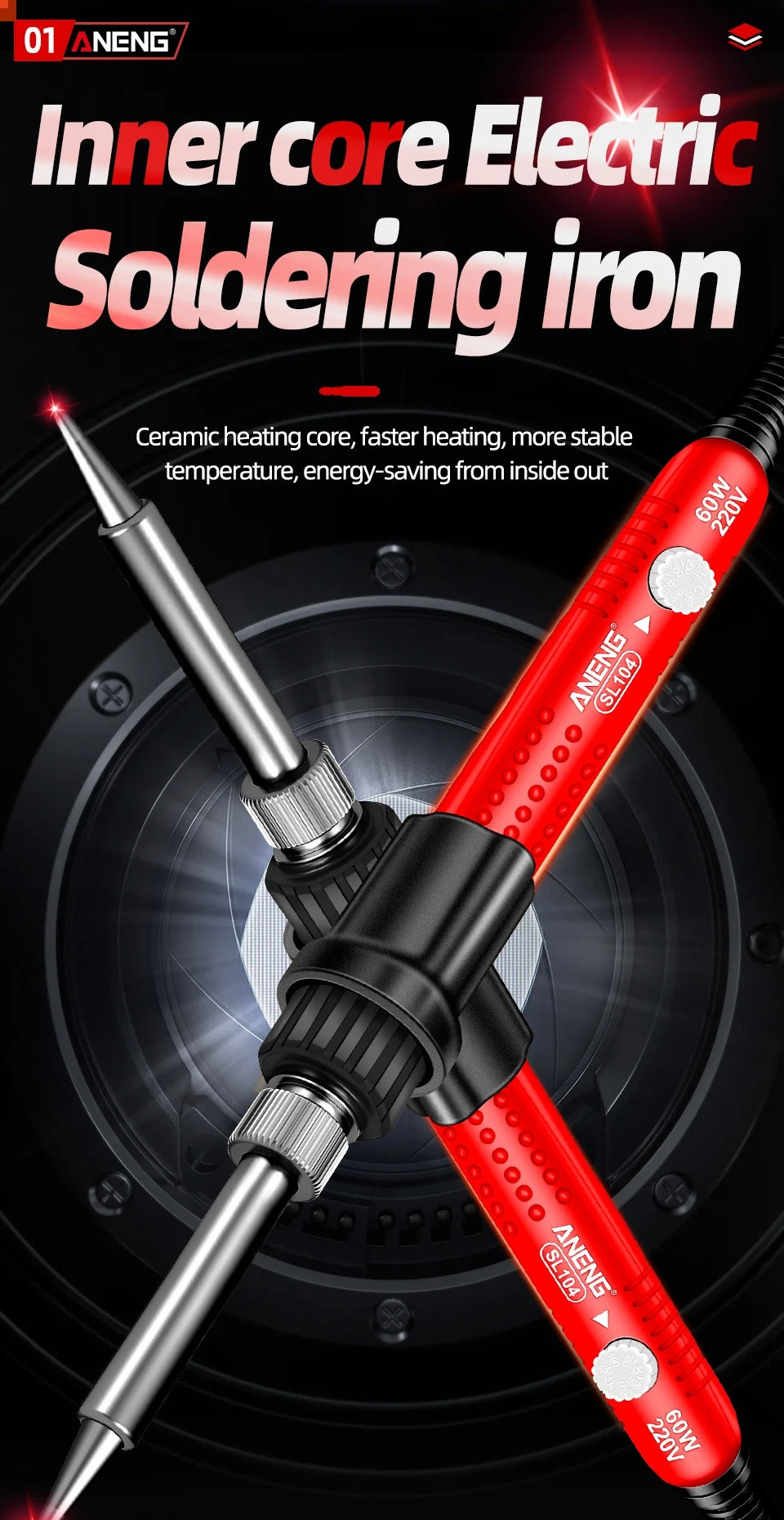 Aneng Electric Soldering Iron SL104 110V/220V, Adjustable Temperature Welding Pen
