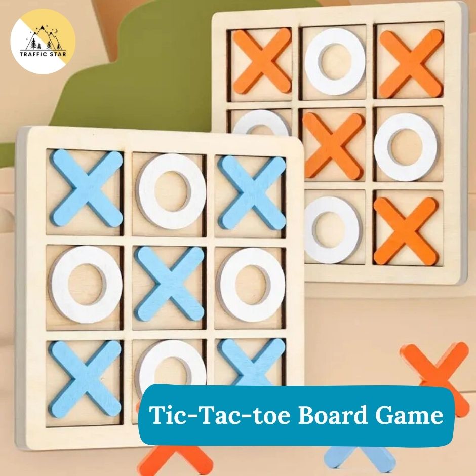 Classic Wooden Tic-Tac-toe Board Game