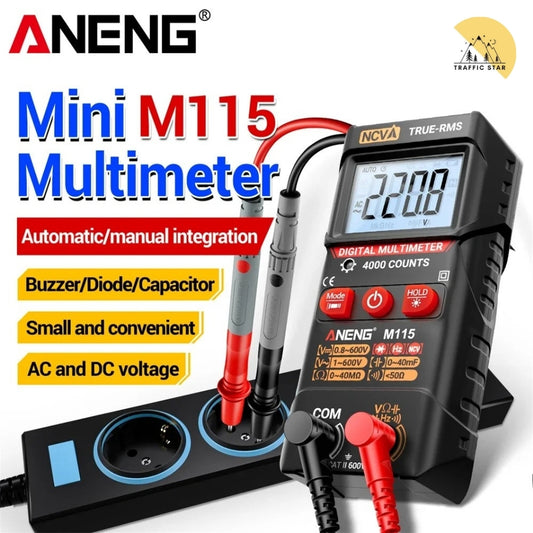 ANENG M115 MINI DIGITAL MULTIMETER 4000 Counts DC/AC Voltage Smart Multimetro OHM NCV Resistance Electrician TestTools