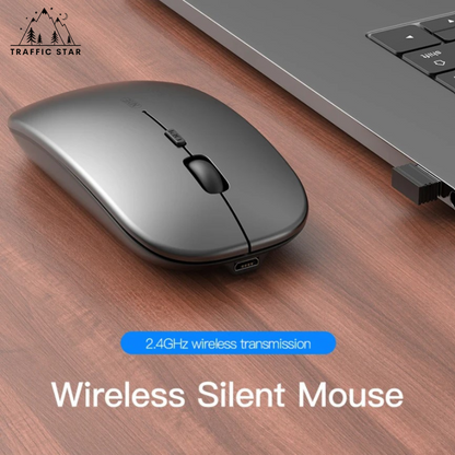 Wireless Mouse Silent BT 5.0 and Wireless 2.4Ghz Rechargeable Ergonomic Mouse