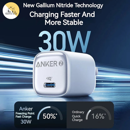 Anker Zolo Charger Type C PIQ 3.0 Foldable PPS Fast Charger (30W)